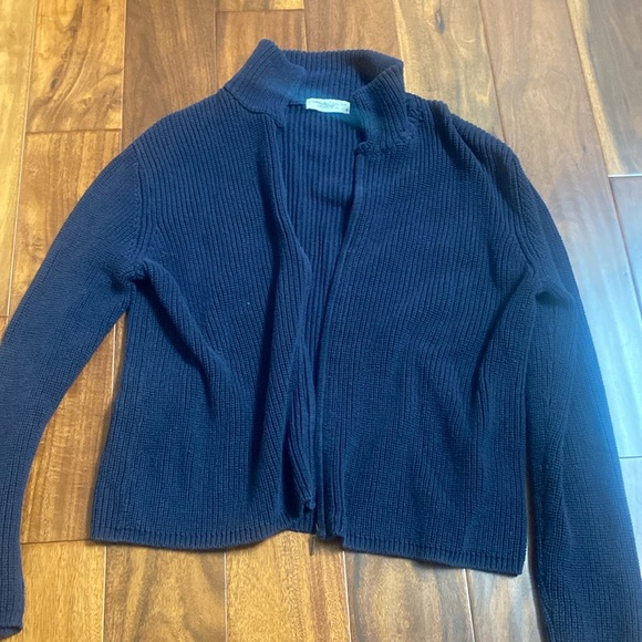 Lord & Taylor Zip Up Navy Sweater - Picture 1 of 4